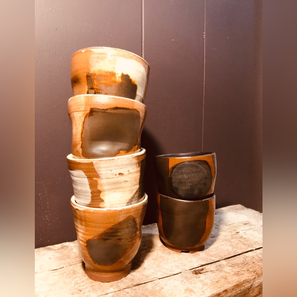 Handmade Pottery-Wheel Thrown Ceramic Tumbler - Shino glazes. - Picture 7 of 11